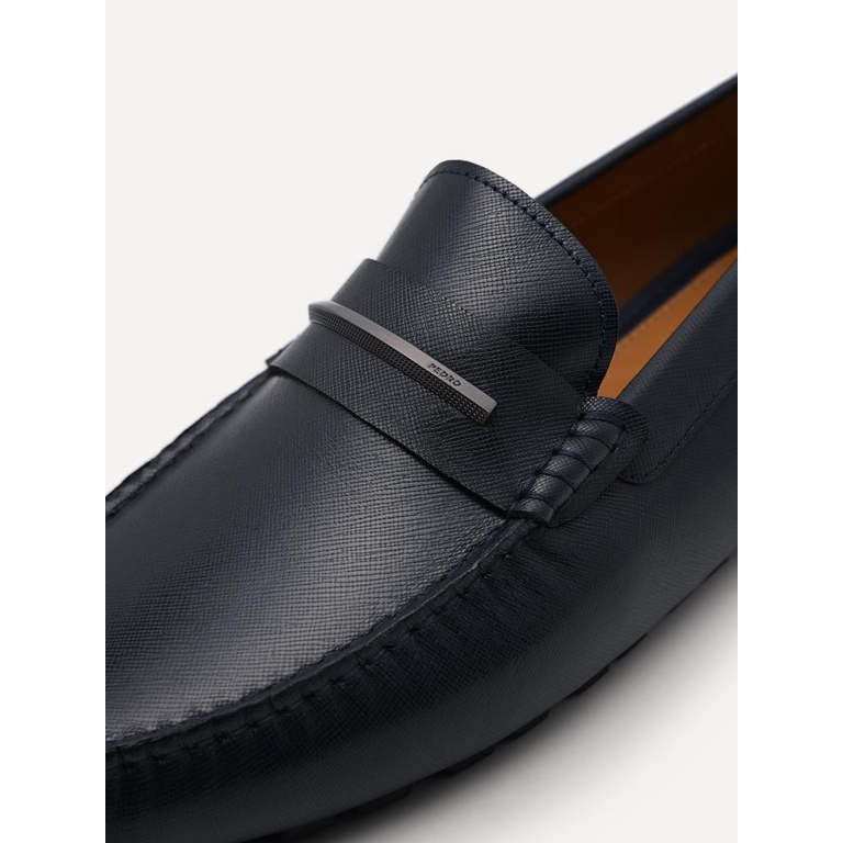 SEPATU PANSUS KULIT PEDRO PRIA ORIGINAL LOAFER BRANDED BIRU NAVY PM163