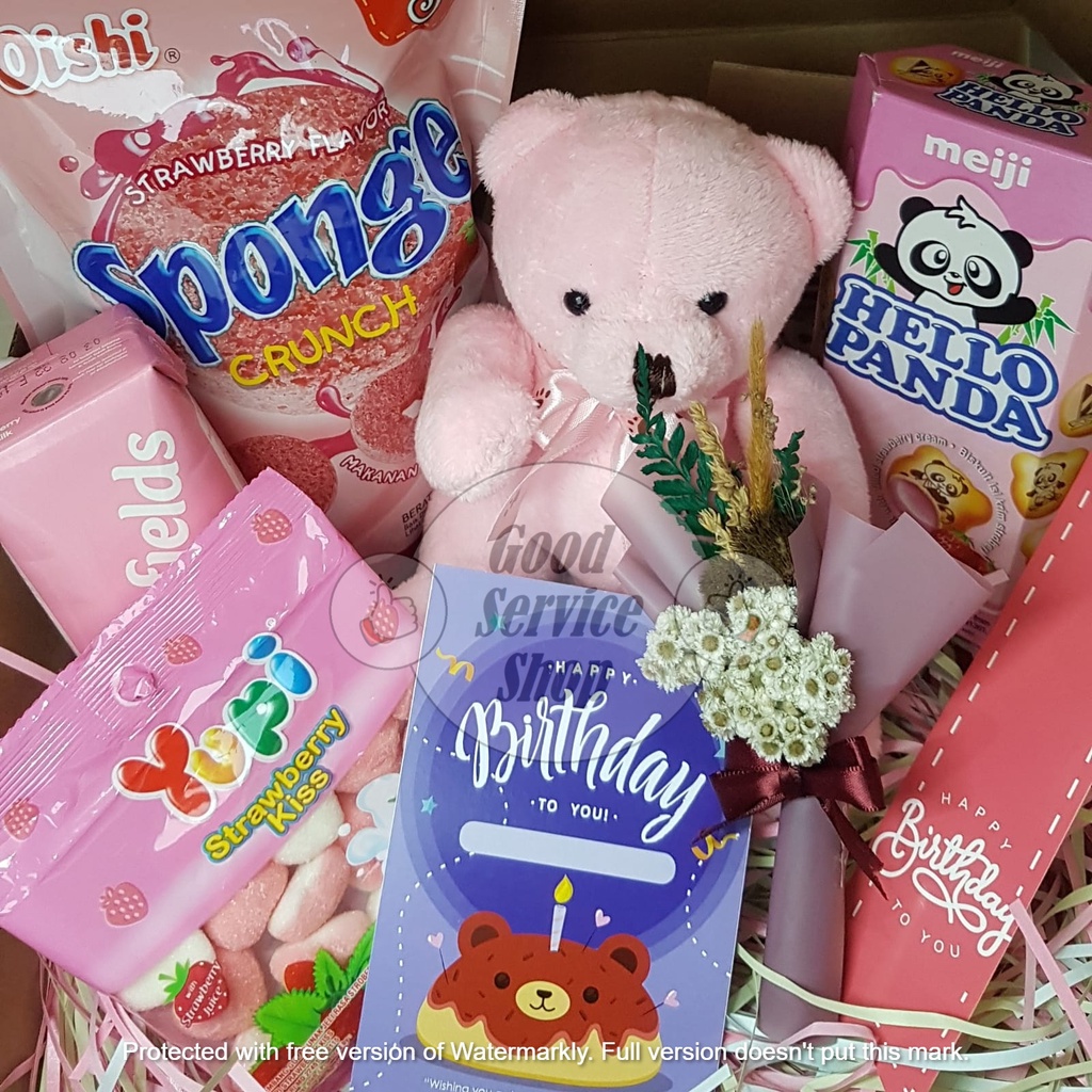 

Hampers Happy Birthday Ulang Tahun Siap Kirim Paket Snack Gift Box Ready Stock Siap Kirim Include Boneka Kartu Ucapan