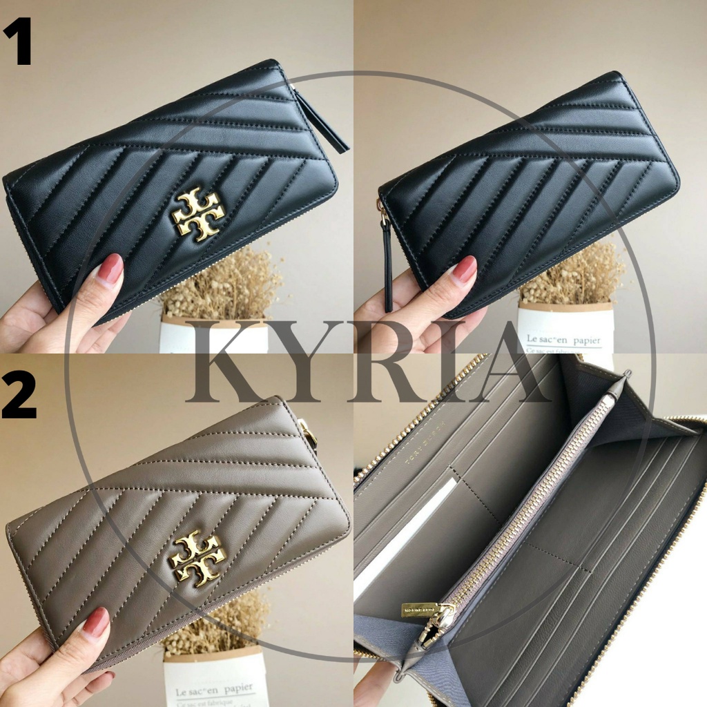 DOMPET TB TORY BURCH KIRA CHEVRON ZIP CONTINENTAL