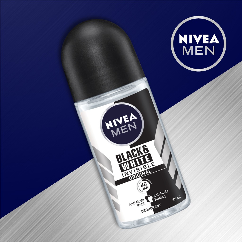 NIVEA MEN DEODORANT ROLL ON BLACK &amp; WHITE INVISIBLE 50ML