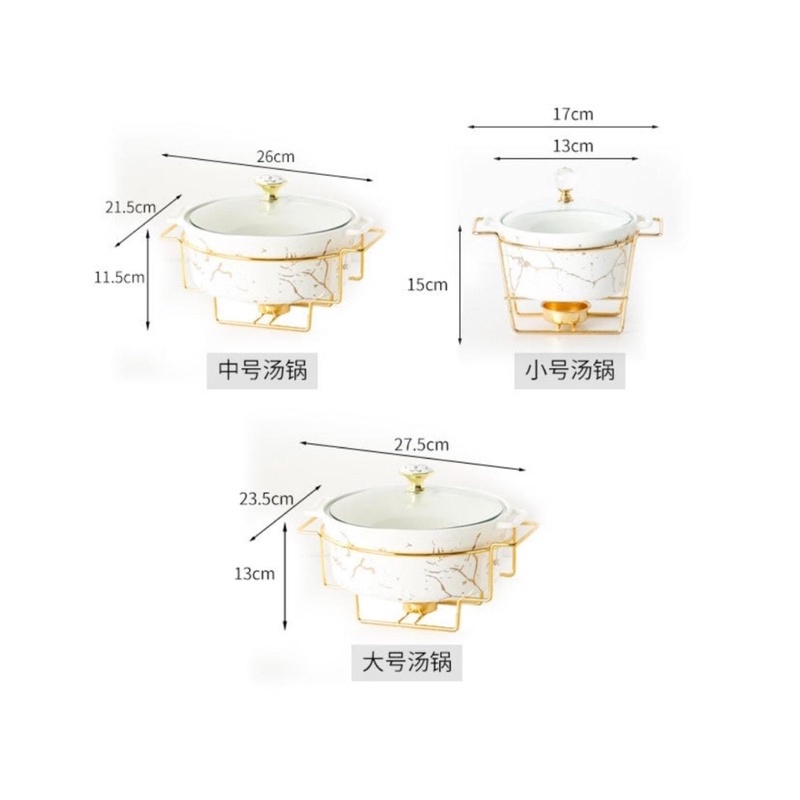 READY Marble Serving Bowl / Mangkok Marble Saji Besar Mangkuk Kuah Soup bulat