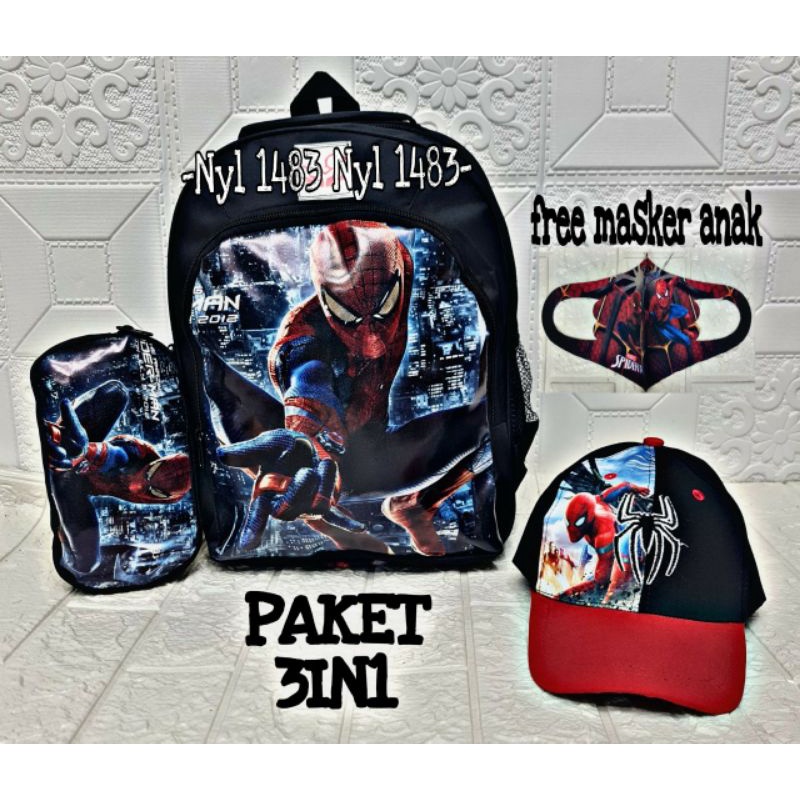 TERMURAH Paket hemat 3in1 Ransel anak TK SD tas anak laki laki kumplit