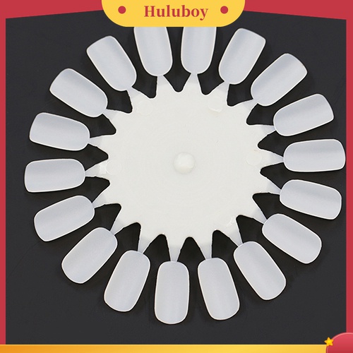 Huluboy Huluboy♡ 10pcs Palet Display 18 Kuku Palsu Bentuk Roda Bulat Bahan Plastik