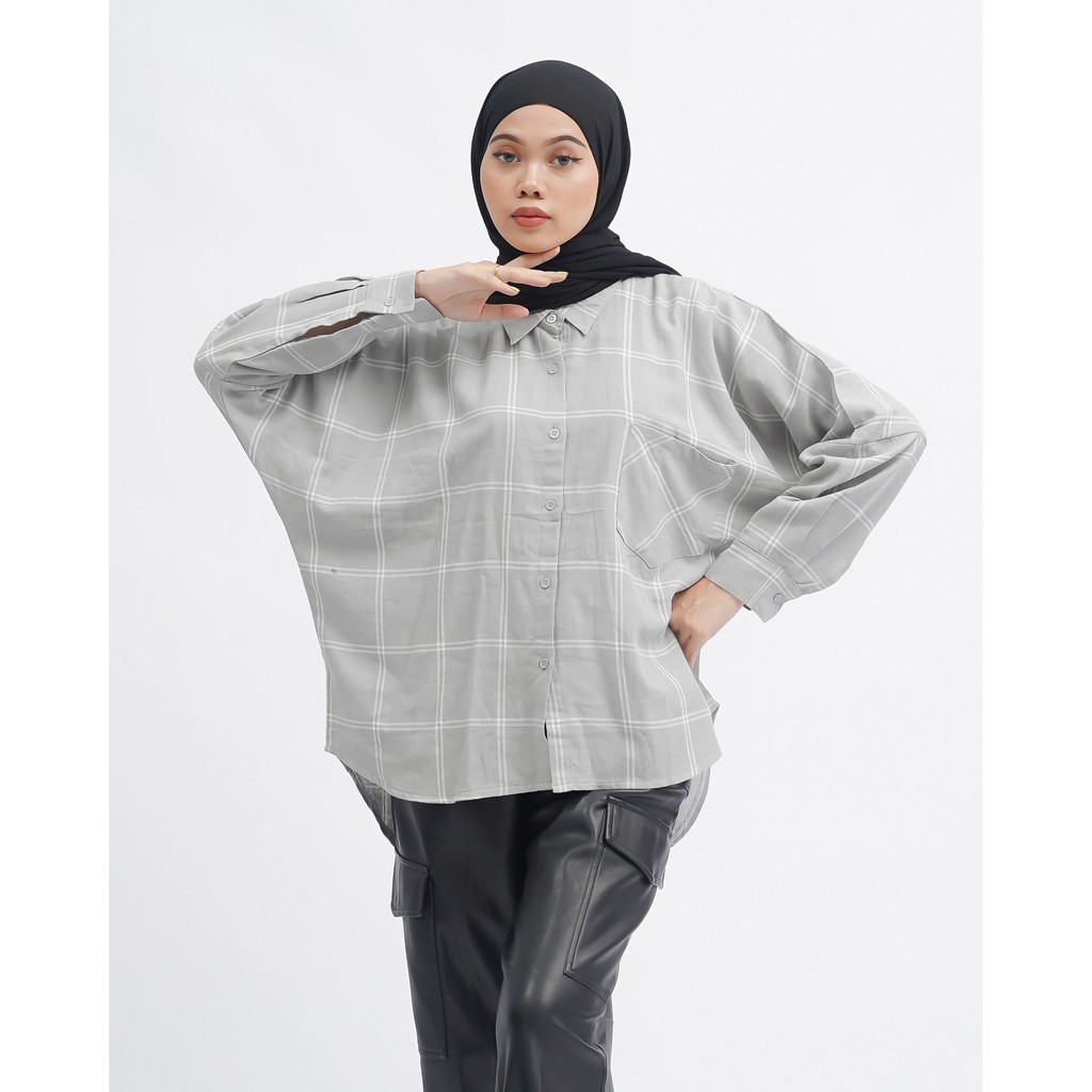 KEMEJA BOYFRIEND KOREA OVERSIZE OMBRE FLANEL PREMIUM SHIRT B341-Motif 30