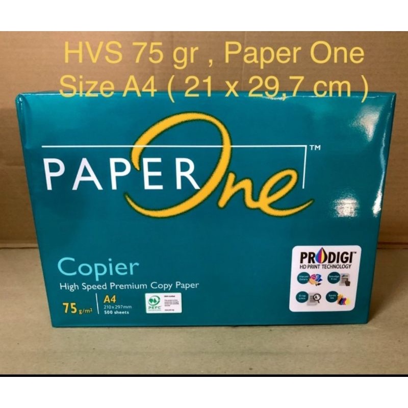 

Kertas HVS A4 75 gram PAPER ONE isi 500 lembar paper