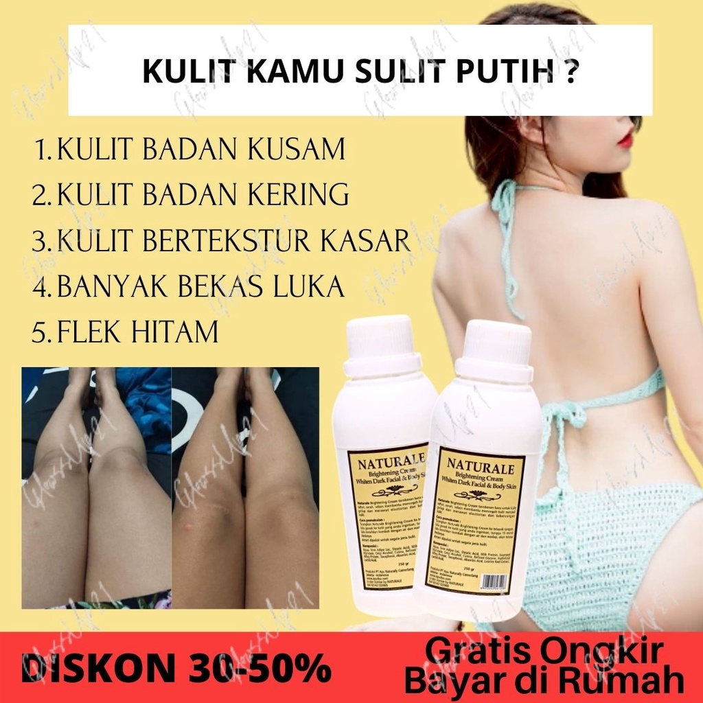 PEMUTIH BADAN PERMANEN NATURALE BLEACHING CREAM 250GR ORIGINAL BPOM BLEACHING BADAN BLICING PERAWATAN TUBUH