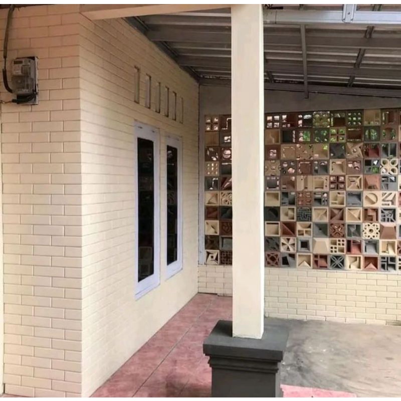 {FREEONGKIR} GAN BATA TEMPEL BEVEL PUTIH BATA TEMPEL TERAKOTA BATA TEMPEL ABU BATA TEMPEL MOTIF