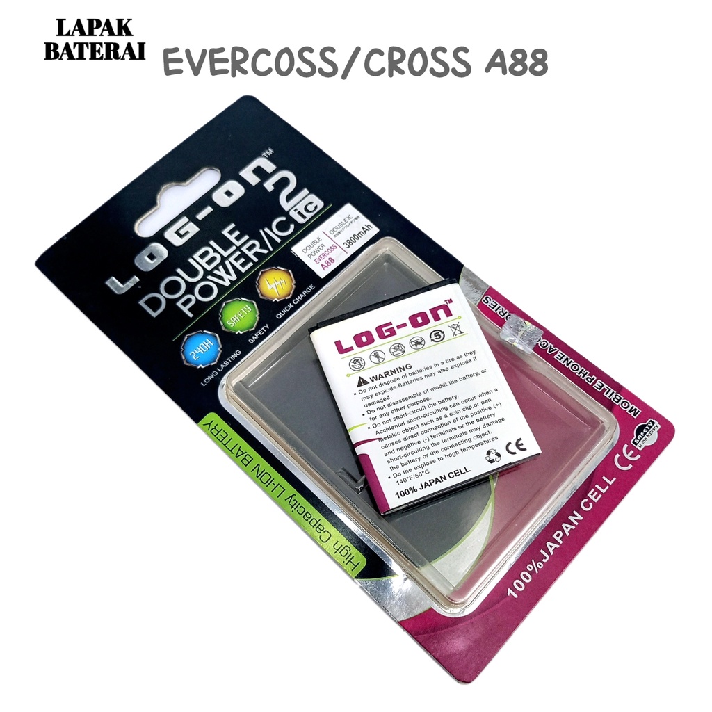 LOG - ON Evercoss A88 Baterai Double IC Protection Battery Batre