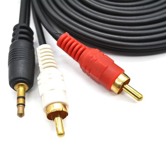 KABEL AUDIO TO RCA 2 GOLD PLATED 10M (1-2) / JACK 3.5 - 2 RCA 10 METER