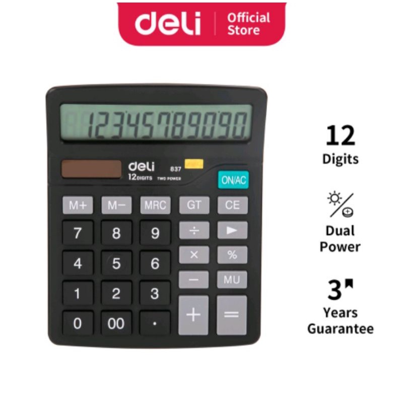 

Deli Kalkulator Double Power, Layar LCD Kualitas Tinggi, Keyboard Karet, Garansi 3 Tahun W837