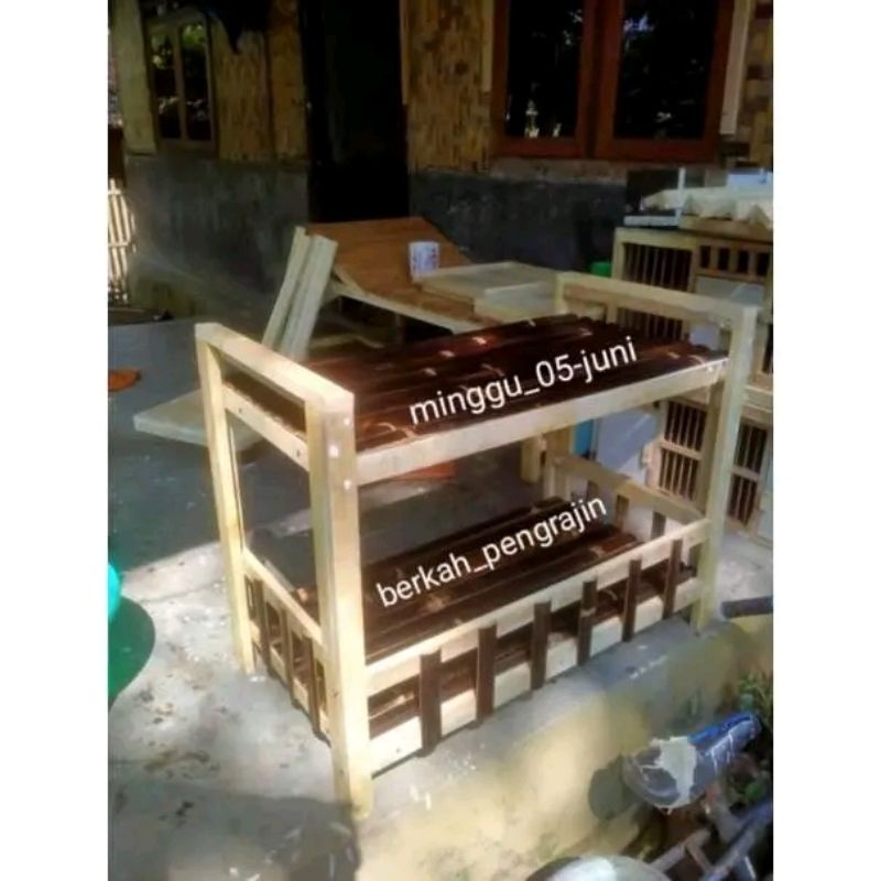 

meja kompor gas dua tungku bambu hitam