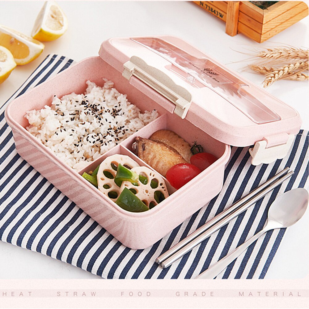 Wheatstraw Lunch Box Set / Kotak Makan Bekal Jerami Gandum Anti Tumpah / Bocor