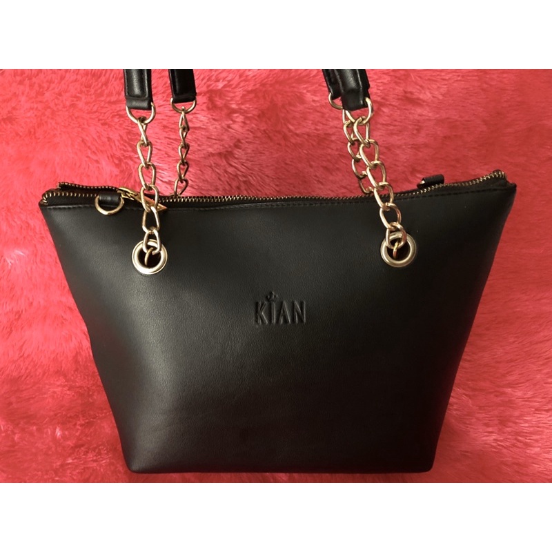 PRELOVED KIAN ID FLO BAG MIX TALI RANTAI - HAND BAG / TOP HANDLE / SHOULDER BAG / TAS KERJA WANITA