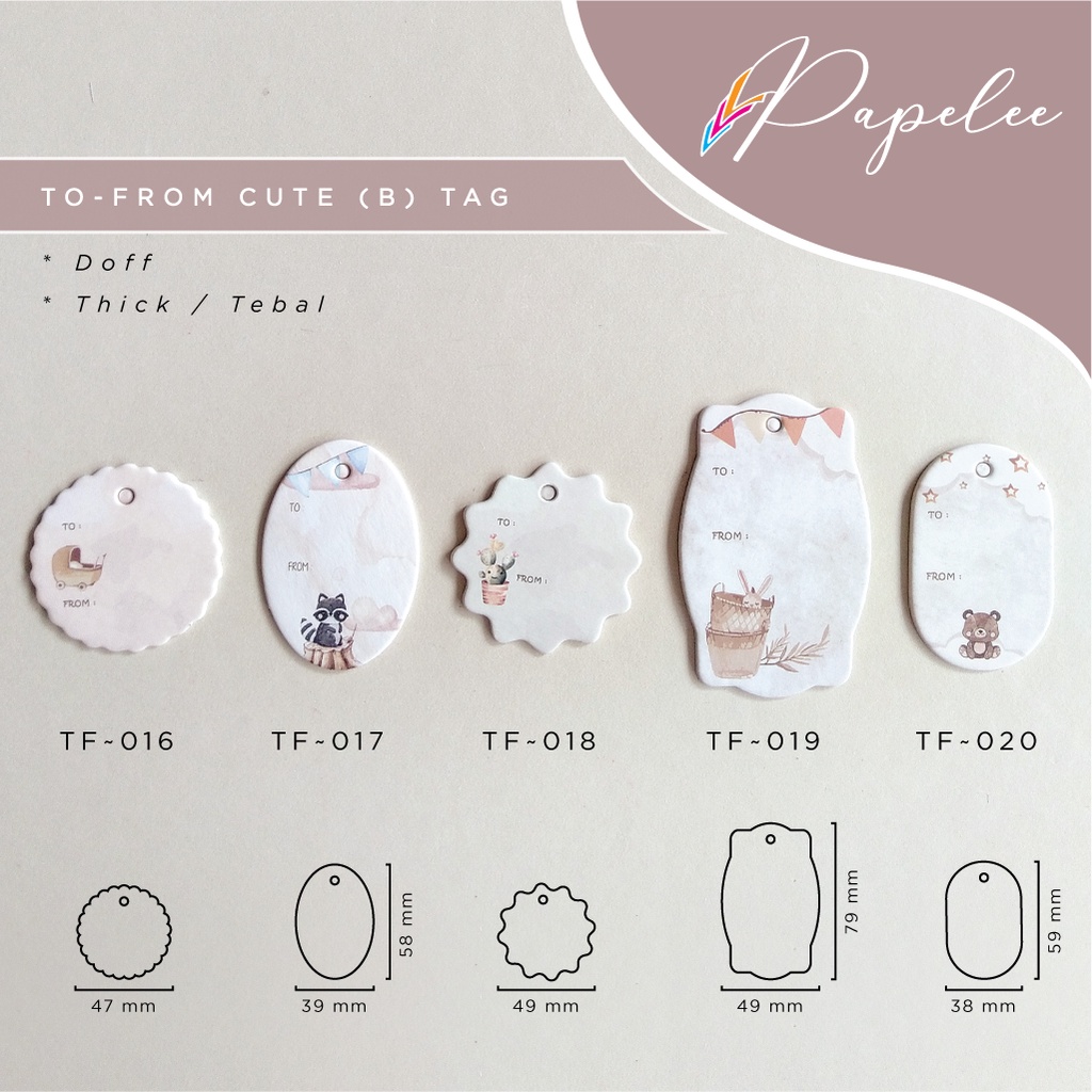 

To From Cute Tag Tebal (B) / Gift Tag / Hang Tag / Tag Hampers