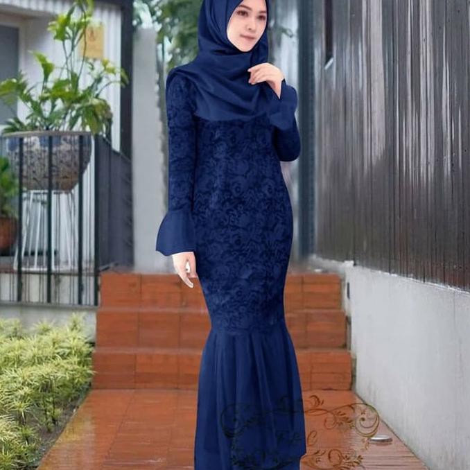 Restok Gamis Pesta Brokat Christalia Baju Gamis Wanita Terbaru - Merah Alexandriastorejkt