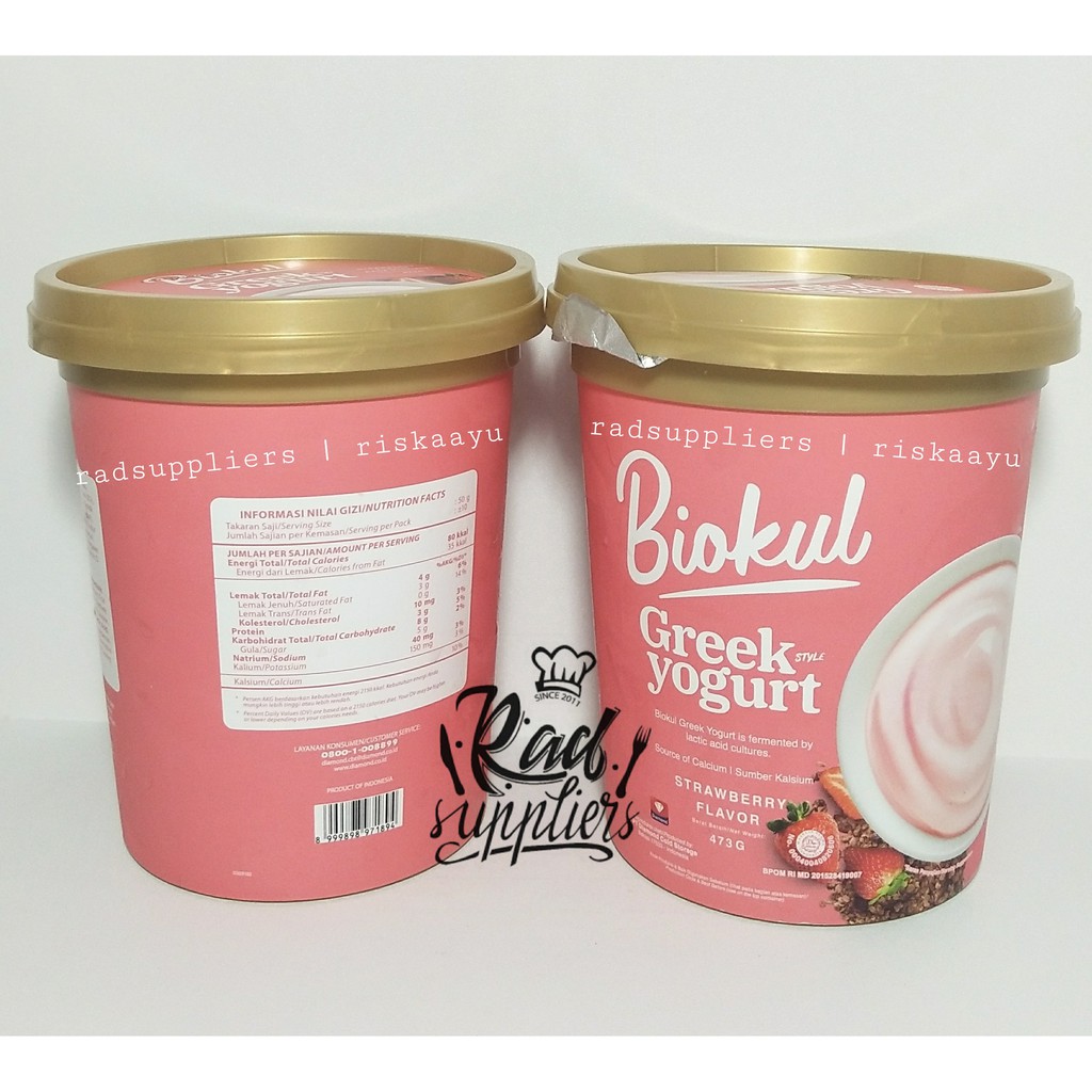 

Biokul GREEK YOGURT Strawberry 473ml, Strawberry Greek Yogurt Kualitas Premium, BEST SELLER..!