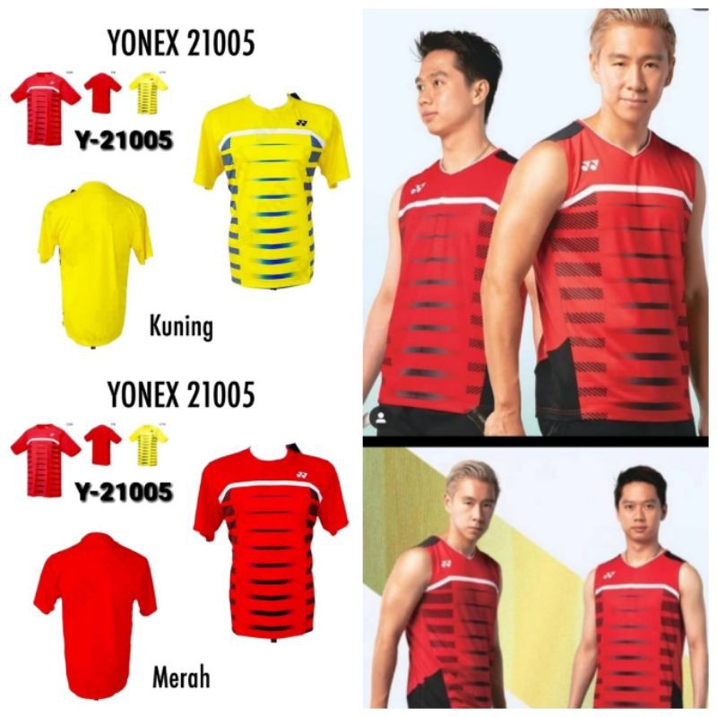 MURAH COD Baju Kaos Jersey Badminton Bulutangkis Yonex Grade Original Import 21005 GO Import