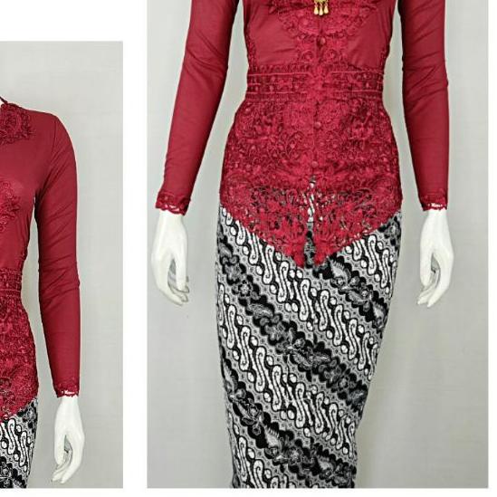 ♝ Indah KEBAYA ENCIM MODERN LENGAN PANJANG BORDIR SENADA KATUN STRETCH KEBAYA WISUDA KEBAYA KATUN KE