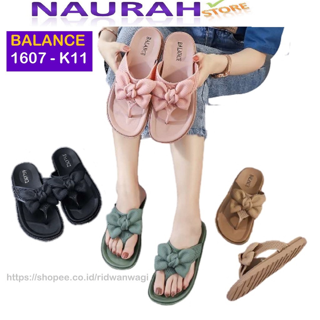 Balance 1607 K11 Sandal Wanita Original Sendal Jepit Pita Jelly Impor Very Nice Lentur Ringan Lembut