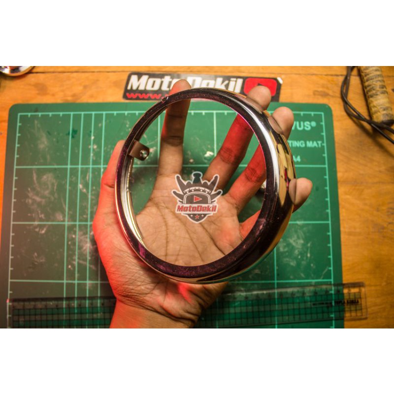 Lis Chrome Lampu C70 C50 Lis Ring Lampu Honda Pitung Unyil