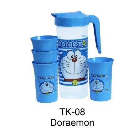 [DZS] TEKO GELAS PLASTIK BERANAK SET KARAKTER 5IN1 5 IN 1 CANGKIR KETEL TEMPAT MINUM UNIK BPA FREE