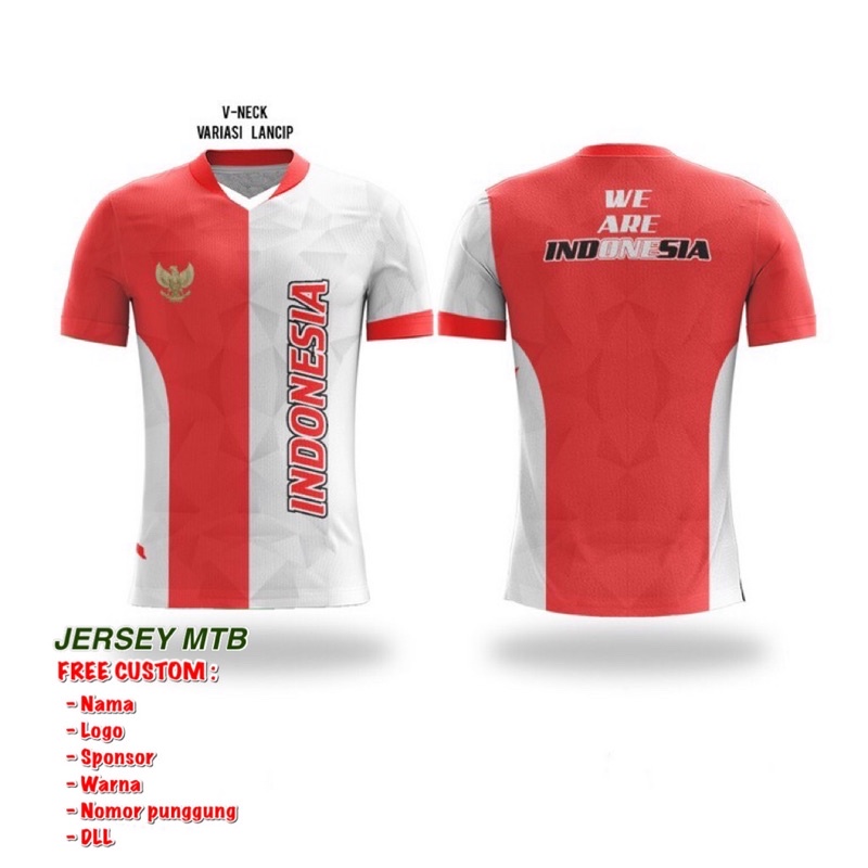 HUT RI 76 - jersey sepeda custom - baju seragam sepeda - jersey custom agustusan - merah putih
