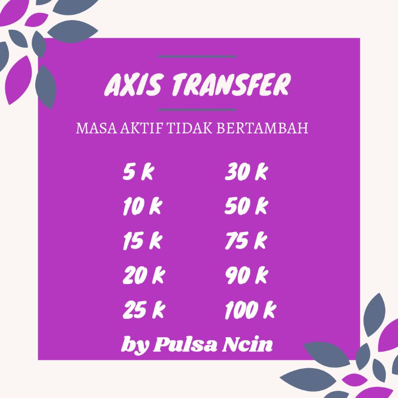 Pulsa Murah Axis Transfer / Inject