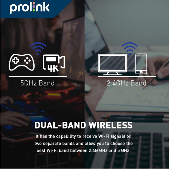 PROLiNK DH5102U Wireless USB wifi Adapter Dongle 5ghz 2.4ghz Dual Band AC650