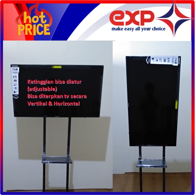 Garansi cocok!!! Bracket TV Standing 32&quot; s/d 65&quot; UNIVERSAL pakai RODA KOKOH 100% BESI MURNI-19