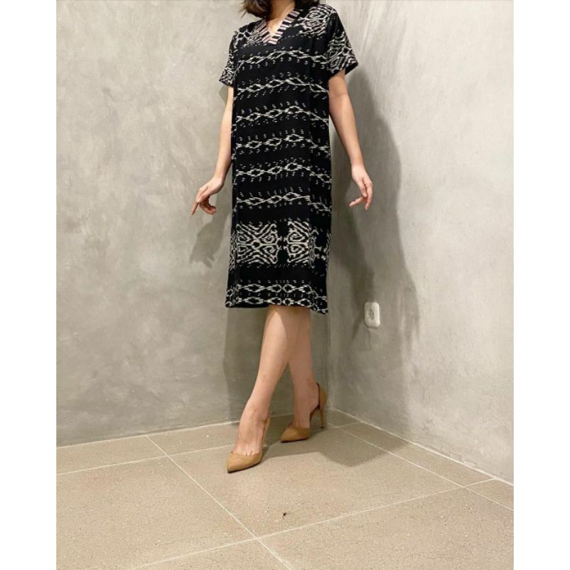 Dress tenun wanita fashion baju tenun kekinian dress.murah DTB35