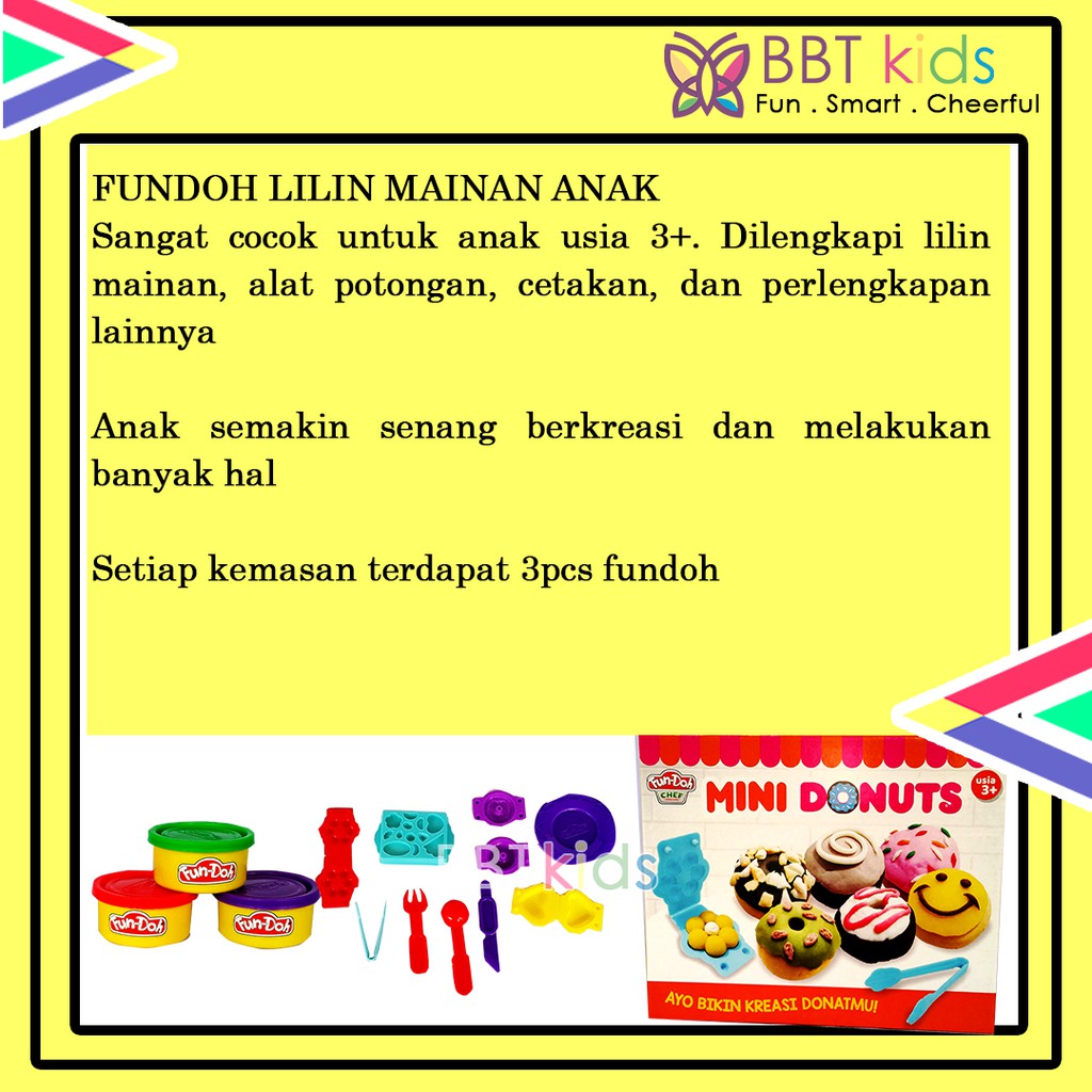 FUN DOH MINI DONUTS LILIN MAINAN ANAK PEREMPUAN