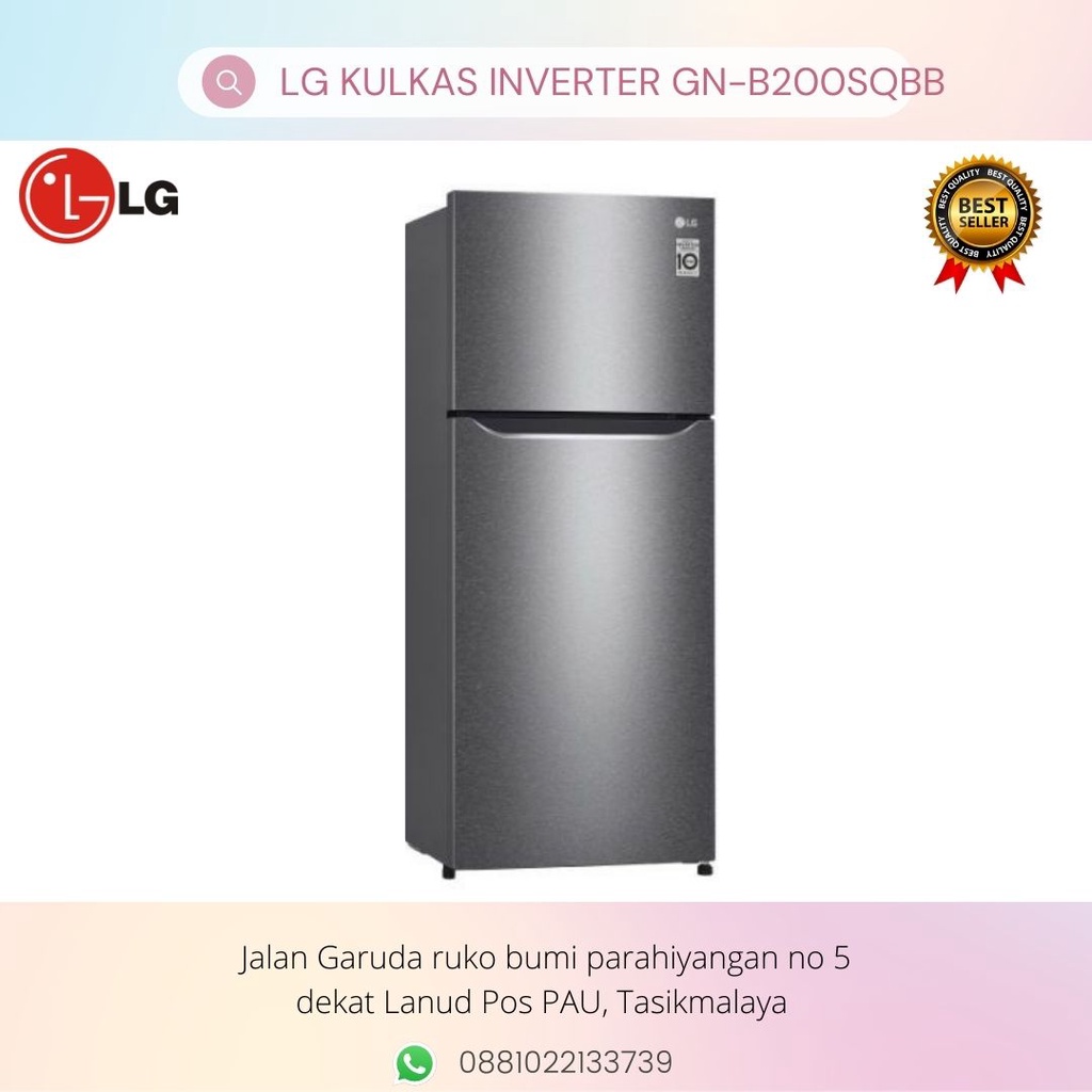 LG KULKAS 2 PINTU INVERTER GN-B200SQBB