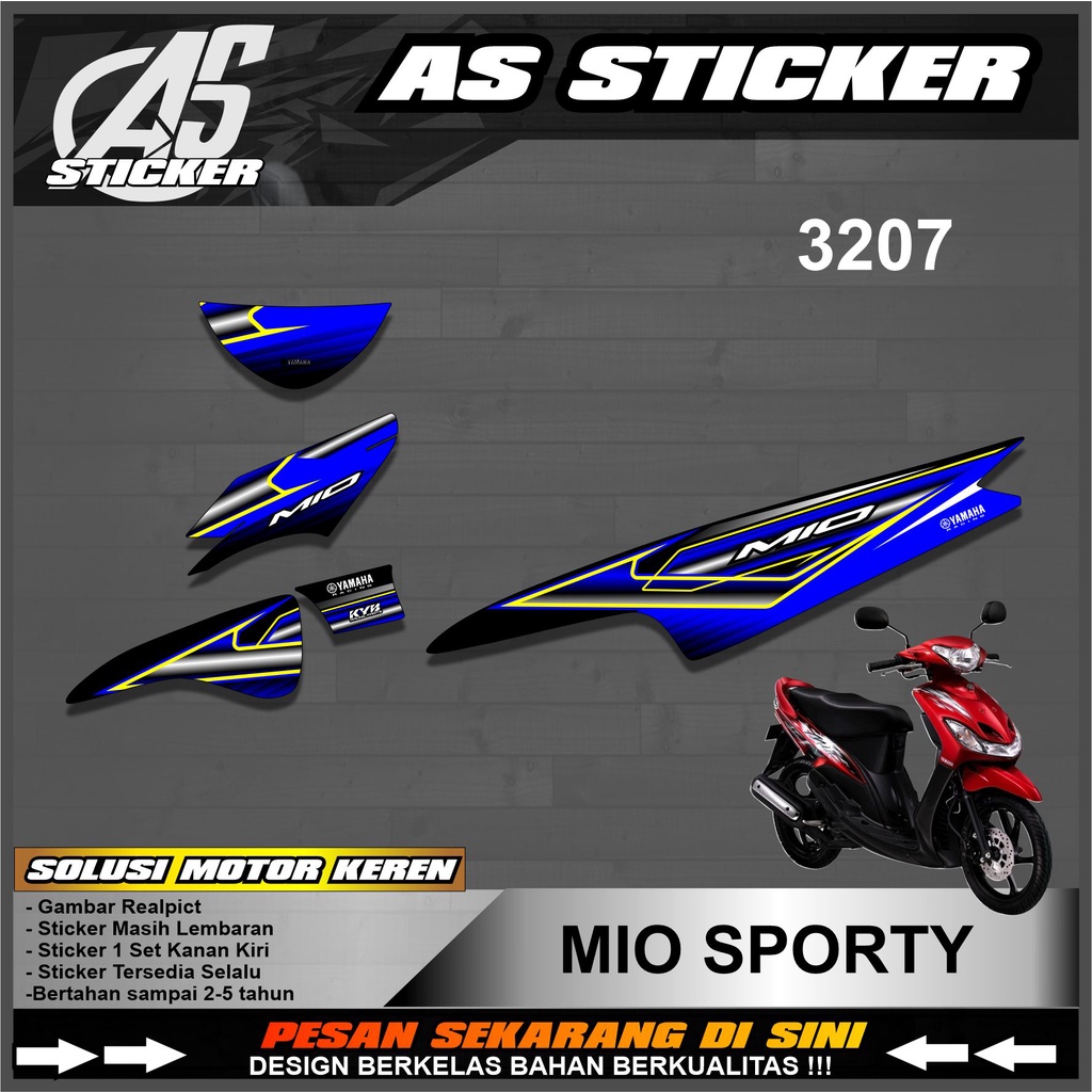 KD. 3207 Sticker Striping MIO SPORTY Lis variasi Racing - Stiker Striping Skotlet MIO SPORTY Semi fu
