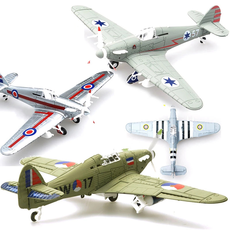 Mainan Rakitan Balok Bangunan Pesawat Tempur UK Hurricane WW2 4D 1 / 48 Diy