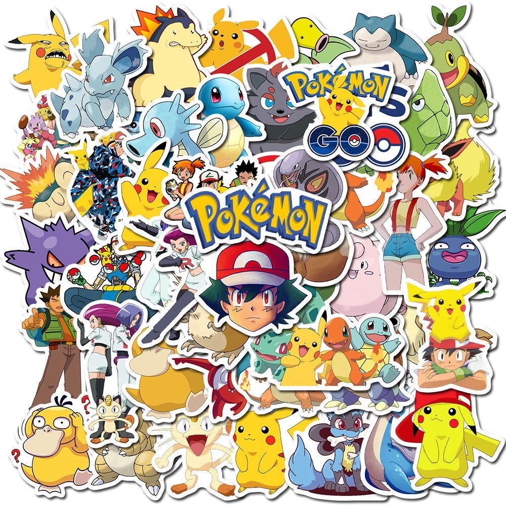 100pcs Stiker Desain Kartun Pokemon Pikachu Model DIY