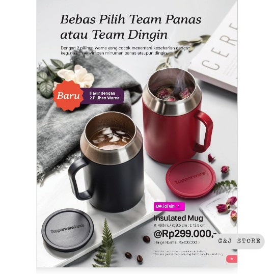 Gelas Insulated Mug termos 400ml 1 Pcs TUPPERWARE