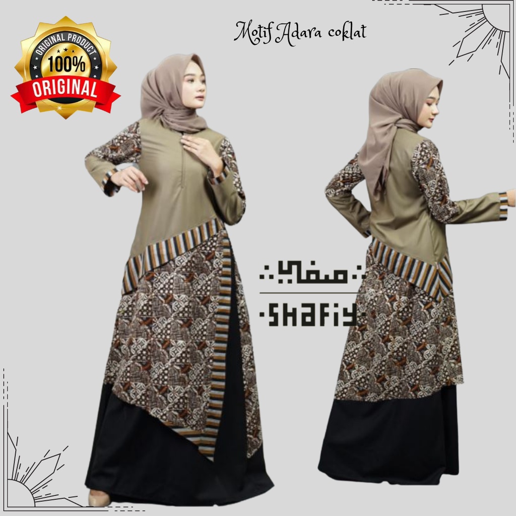 Jual Adara Coklat Gamis Batik Shafiy Original Modern Etnik Jumbo ...