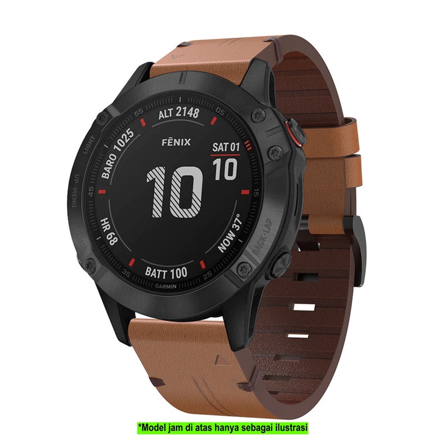 Strap Garmin Descent G1 Solar - Tali Jam Quick Fit 22mm Leather Kulit With Strip