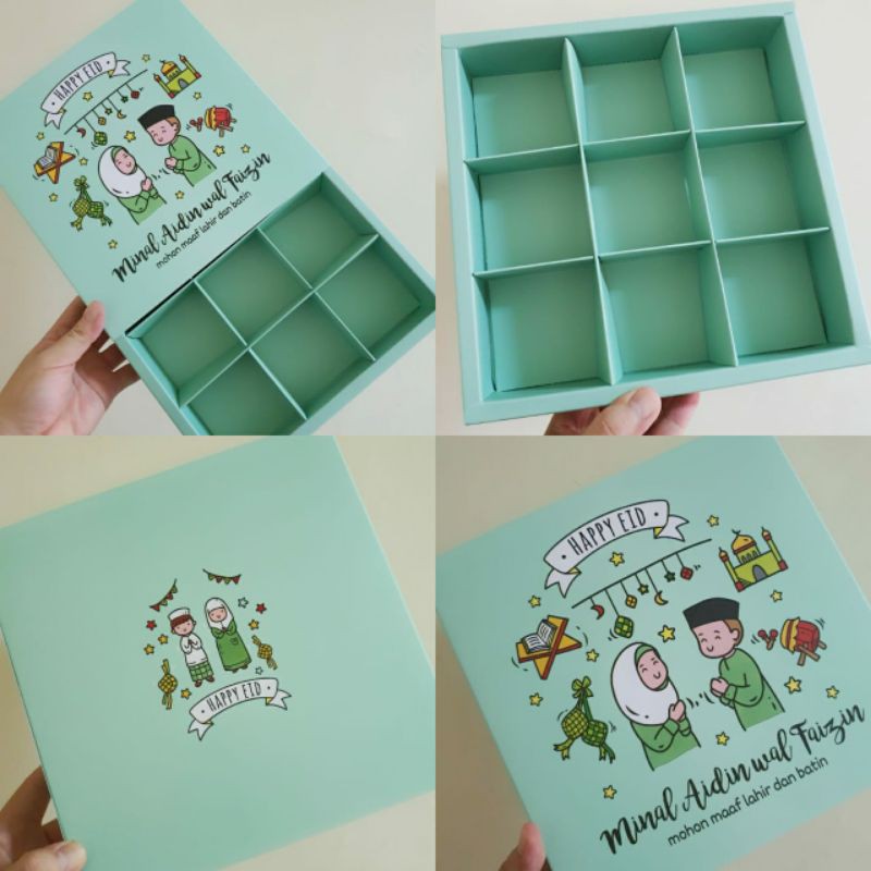 

(5 PC) Box Sekat 9 Lebaran Pie Buah Cheese Pie Brownies Mini Bolu Potong Lebaran Ramadhan IdulFitri
