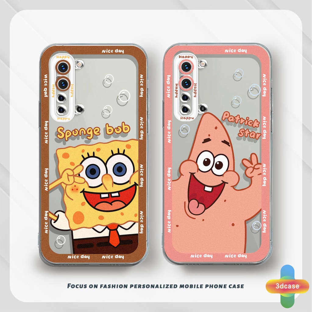 Soft TPU Case Realme C11 2021 C21Y C31 C35 C15 C21 C25 C20 C3 C12 C2 C25S 5S 5 5S 5i C17 7i C1 C25Y C2 C3i 6i C20A realme Narzo 20 10 10A 20A 30A A7 A5S A15 A16 Y12 Y20 Y15S A03 Cartoon SpongeBob SquarePants Transparent Case