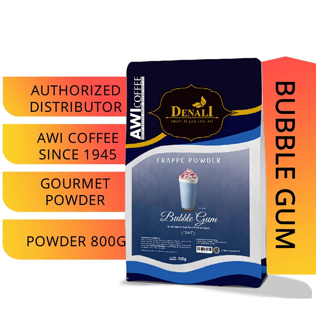 

Awi Segar Harum I Powder Bubble Gum 800gr I denali I coffee | Flavored