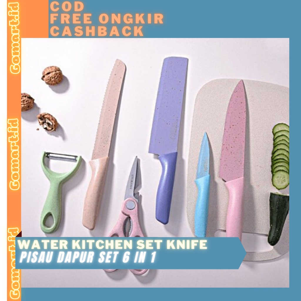 Pisau Dapur Set 6 in 1 Stainless Anti Lengket  Kitchen Knife Set 6 In 1 C02
