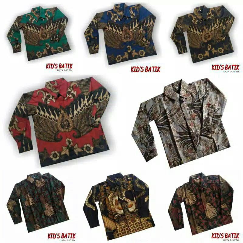 Baju batik anak laki-laki lengan panjang bisa buat sekolah hari batik