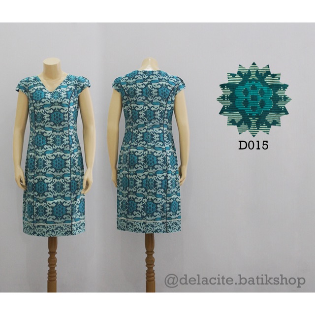 Batik Dress Atasan Wanita (Turquoise Tosca Hijau Biru 4)