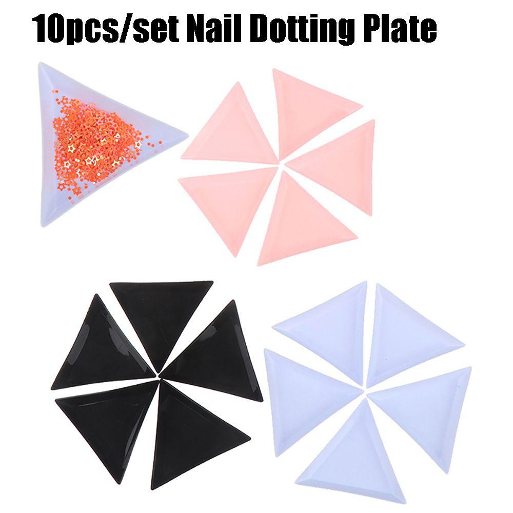 AUGUSTINA Agustinina Nail Tray Manik Kristal Sortir Kotak Kecil Diameter Titik Bor Alat Bor Manicure Segitiga Berlian Imitasi Penyimpanan