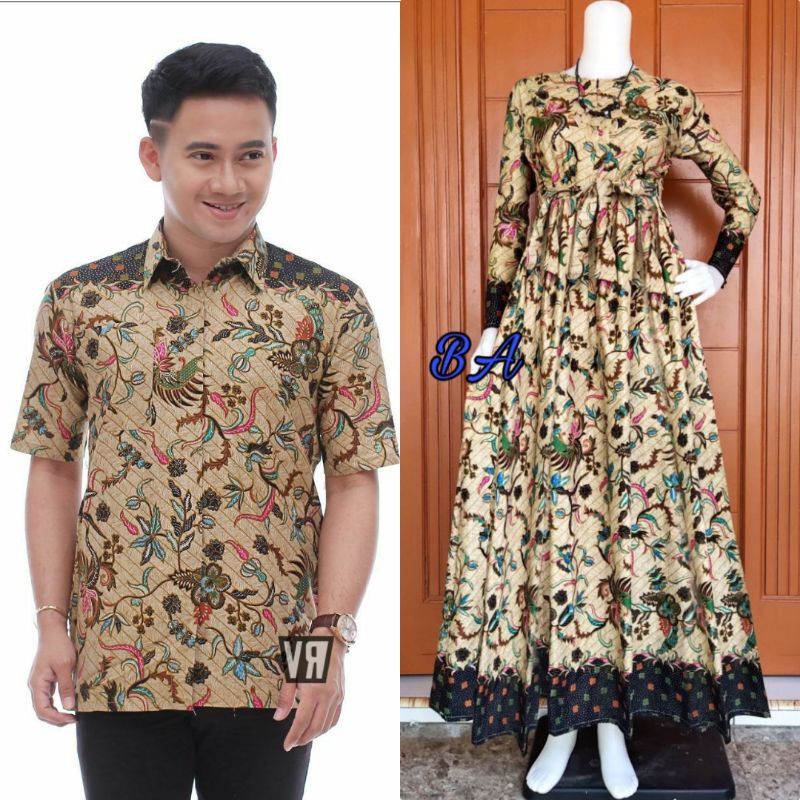 Batik Couple Jumbo_Maora Sania Ruffle Batik Couple Ori Ndoro Jowi DNT Garansi Termurah-Cp suwiri jumbo