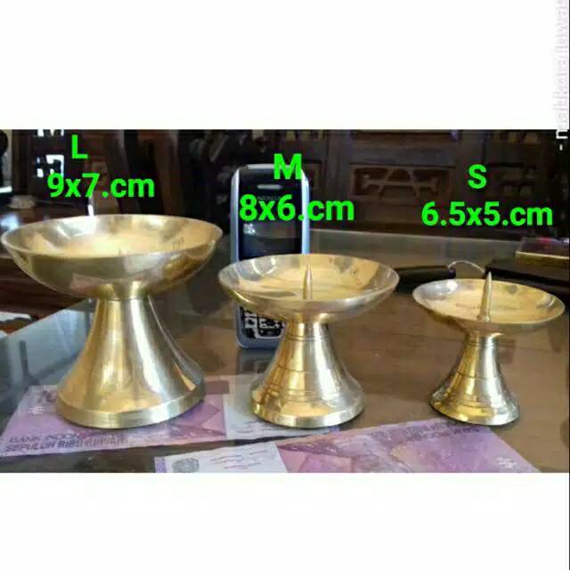 Tempat Lilin Aromaterapi Kuningan Antik Murah Motif Parabola / Candle Holder