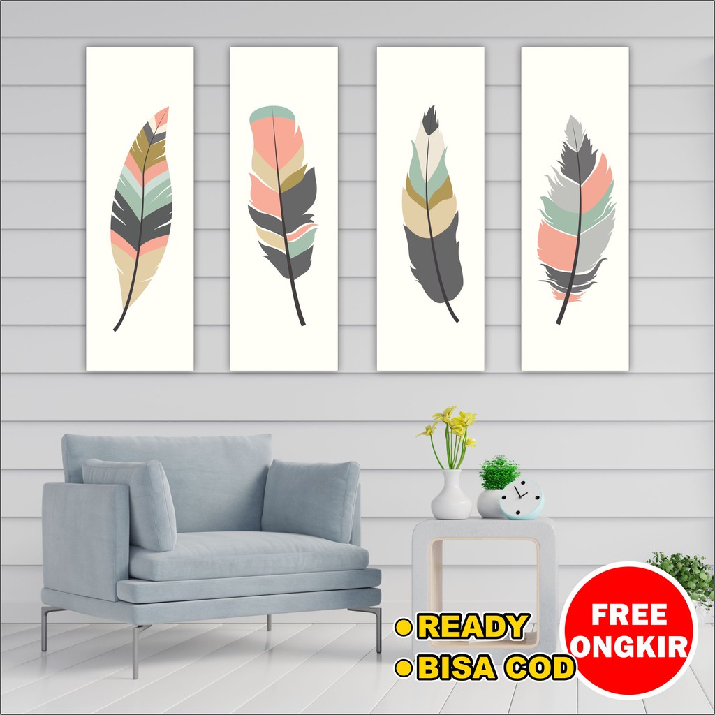 Hiasan pajangan dinding kamar dekorasi rumah ornament Wall Decor Bulu Feather walldecor Murah Unik