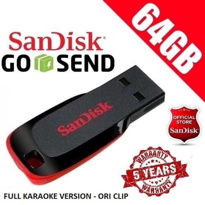 USB Flashdisk 64Gb 1200 Lagu Karaoke Klip Asli Software Premium