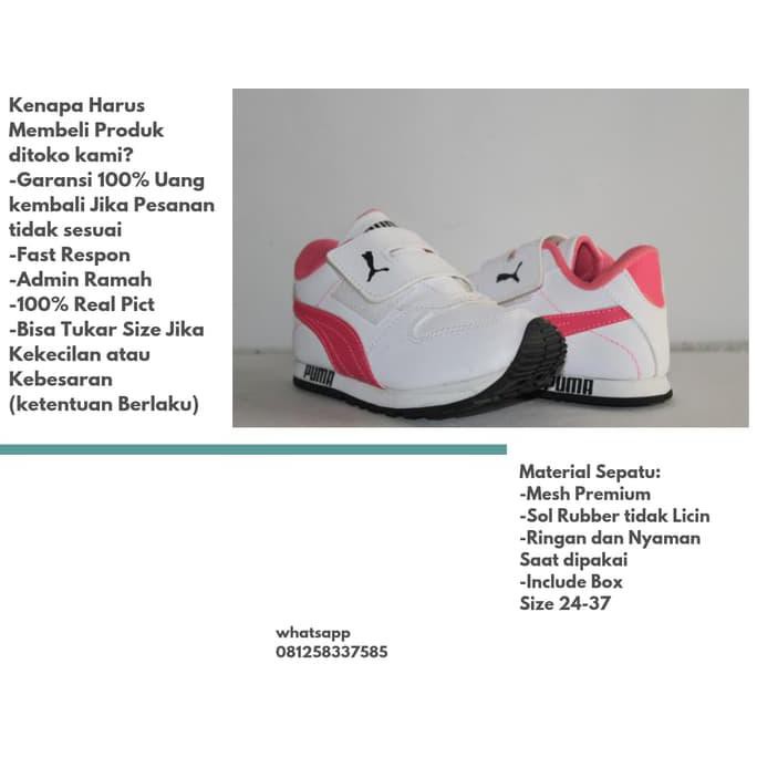 sepatu sekolah Anak Sneakers Kets PUMA 1 - 24, Putih